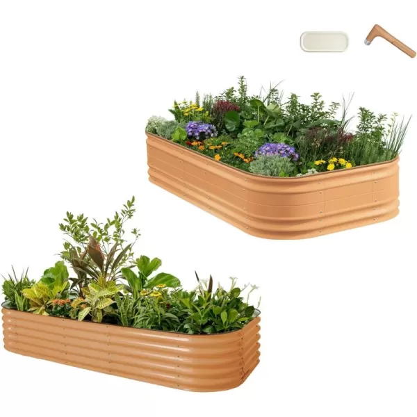 imageVego garden 17quot Tall 10 in 1 Classic ampamp Novel Metal Raised Planter Beds Terra Cotta