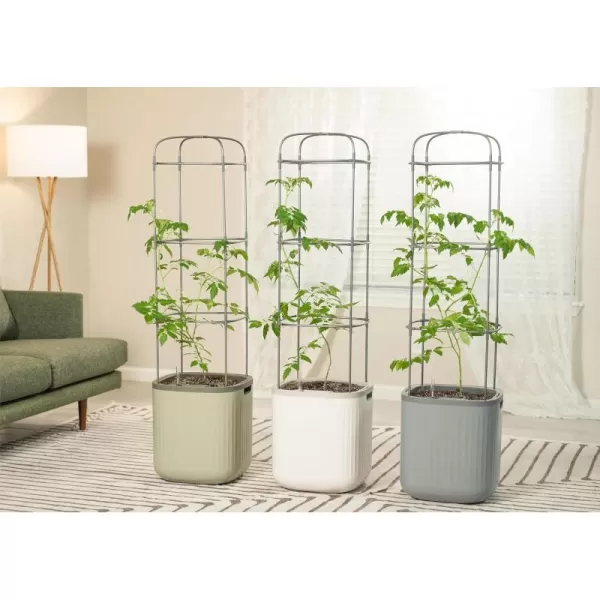 imageVego garden Tomato Planter Box with Trellis SelfWatering Rolling Raised Garden Bed for Climbing Vegetables Plants Cage 3 Pack