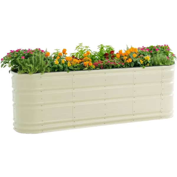 imageVego garden 32quot Tall 10 in 1 Novel Metal Raised Garden Bed Kits Modular Planter Beds for Vegetables Flowers Olive GreenPearl White