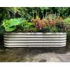 imageVego garden 17quot Tall 6 in 1 Raised Garden Bed Pearl White with 4Pack Solar Garden Lights