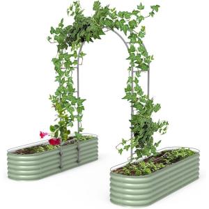imageVego Garden Modular Arched Trellis System Single Section 15 Long Trellis for Garden Bed 20 x 35Kids Bed and 35 x 354 in 1VAT15  Single Section 15 Long Trellis