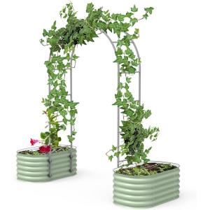 imageVego Garden Modular Arched Trellis System Single Section 15 Long Trellis for Garden Bed 20 x 35Kids Bed and 35 x 354 in 1VAT20  Single Section 20 Long Trellis