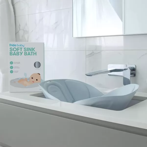 imageFrida Baby Soft Sink Baby Bath Seat  Sink Bather for Baby  Easy to Clean Baby Bathtub  Bath Cushion That Supports Babys HeadSoft Sink