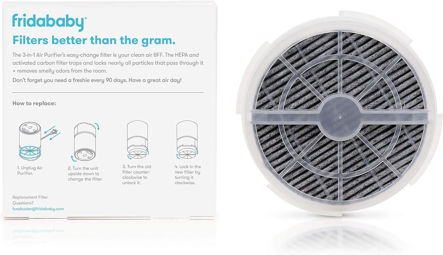imageFrida Baby Replacement Filter for 3in1 Air Purifier with Activated Carbon Filter to Remove Odors Air Pollution ampamp MoreAir Purifier Filters 1ct