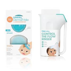 imageFridaBaby Control The Flow Rinser  DermaFrida The SkinSoother Silicone Brush  Bath Time Essentials