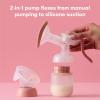 imageFrida Mom 2in1 Manual Breast Pump with HandsFree Silicone Suction Cup Milk Collector Wireless Ergonomic Handle and SoftFeel Flange for BreastfeedingPump