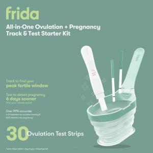 imageFrida Fertility AllinOne Ovulation ampamp Pregnancy Test Kit  30 Easy atHome LH Strips Ovulation Tracker 2 Early Detection Pregnancy Tests ampamp Reusable NoMess Pee Cup