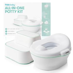 imageFrida Baby 3in1 GrowWithMe Toddler Potty Training Toilet  Transforms from Potty to Toilet Topper Potty Training Seat and Step Stool  EasytoClean Potty Training SystemAllInOne Potty Kit