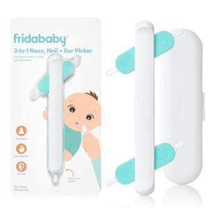 imageFrida Baby 3in1 Nose Nail  Ear Picker Baby Ear Cleaner  Baby Nose Cleaner and Nail Tool for Babies  Toddlers Safely Clean Babys Boogers Ear Wax ampamp More3in1 Picker