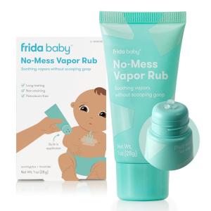 imageFrida Baby NoMess Vapor Rub Baby Vapor Rub for Chest Neck Back  FootNonstaining PetroleumFree HandsFree Applicator Tube Soothing Eucalyptus ampamp Lavender for Sleep