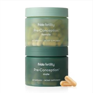 imageFrida Fertility PreConception Supplement Set  Female ampamp Male Daily Vitamins ampamp Minerals Folic Acid Inositol CoQ10 Maintain ampamp Support Egg Function ampamp Sperm Health  60 Capsules Each 30 Day SupplyFemale  Male Set