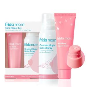 imageFrida Mom Nipple Cream and Saline Spray Set Breastfeeding Essentials for New Moms Cracked Nipple Saline Spray and NoMess Cream 2pc SetNipple Kit