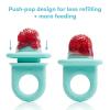 imageFrida Baby Push Pop Feeder Baby Fruit Feeder Baby Fruit Food Feeder to Safely Introduce New Foods Fresh  Frozen Food Silicone Feeder for Babies BPA Free Dishwasher Safe  3 Count Blue3ct tip  Vibrant Teal