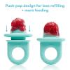 imageFrida Baby Push Pop Feeder Baby Fruit Feeder Baby Fruit Food Feeder to Safely Introduce New Foods Fresh  Frozen Food Silicone Feeder for Babies BPA Free Dishwasher Safe  1 Count Teal