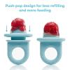 imageFrida Baby Push Pop Feeder Baby Fruit Feeder Baby Fruit Food Feeder to Safely Introduce New Foods Fresh  Frozen Food Silicone Feeder for Babies BPA Free Dishwasher Safe  3 Count Blue3ct tip  Frida Blue