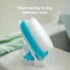 imageFrida Baby The 3Step Cradle Cap System DermaFrida The FlakeFixer Sponge Brush Comb and Storage Stand for Babies with Cradle Cap WhiteBlue3Step Flake Fixer System