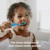 imageFrida Baby TripleAngle Toothhugger Training Toddler Toothbrush  Toddler Toothbrush 2 Years and Up Cleans All Sides at Once  YellowBlue