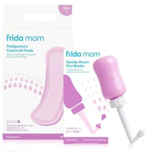 imageBundle of Frida Mom Upside Down Peri Bottle  Postpartum Maternity CatchAll Pads for Postpartum Care and Perineal Recovery After Birth
