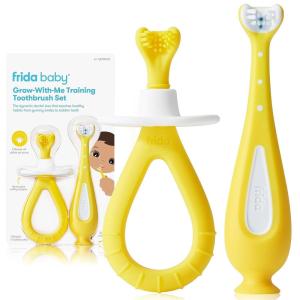 imageFrida Baby Babys First Finger Toothbrush with Storage Case 3 Months and Up 1pk2 Count Pack of 1