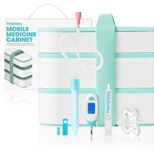 imageFrida Baby Mobile Medicine Cabinet Travel Kit Baby Essentials Gift Set Includes NoseFrida Snotsucker Rectal Thermometer MediFrida Medicine Dispenser with Portable Carrying Case