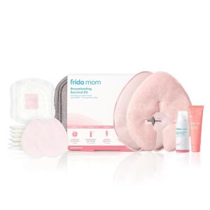 imageFrida Mom Breastfeeding Survival Kit for Nursing Moms Reusable HotCold Breast Relief Packs Hydrogel Nipple Pads Cracked Nipple Saline Spray Nipple Balm Nursing Pads 13 Piece Gift Set