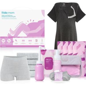 imageFrida Mom Labor Delivery ampamp Postpartum Kit Baby Shower Gifts Socks Peri Bottle Nursing Gown Disposable Underwear Ice Maxi Pads Pad Liners Perineal Foam Toiletry Bag 15pc Gift Set
