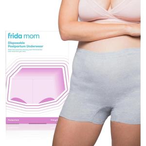 imageFrida Mom Womens Postpartum Underwear Disposable Boyshort Underwear Seamless with Stretchy Support Postpartum Essentials Size Regular Waist 28quot42quot Stretched 8 Count GreyPetite Waist 2334 stretched