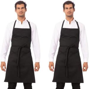 imageChef Works Unisex Butcher ApronBlack  2 Pack