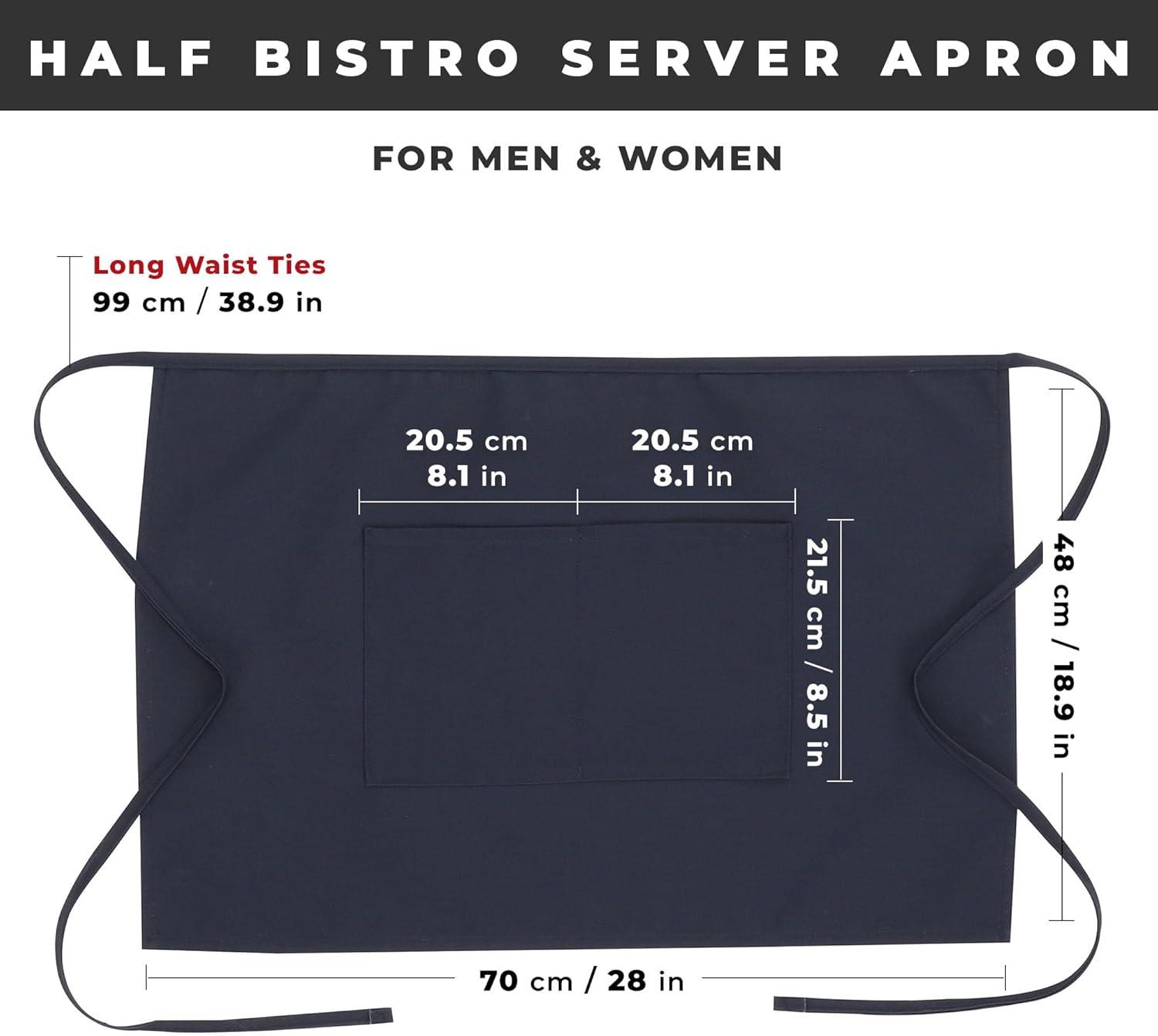 imageChef Works Unisex Half Bistro Server ApronNavy