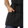 imageChef Works Unisex Three Pocket ApronBlack White Pinstripe