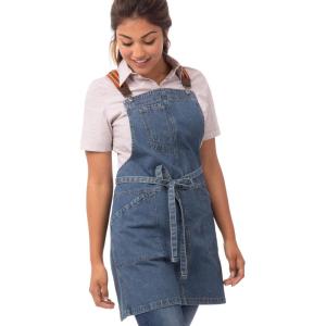 imageChef Works Unisex Berkeley Short Bib ApronMedium Blue