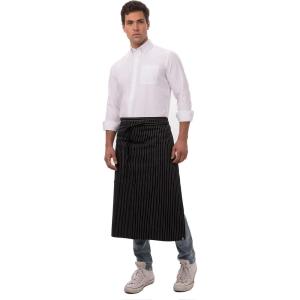 imageChef Works Unisex Bistro Chef ApronBlackWhite Pinstripe