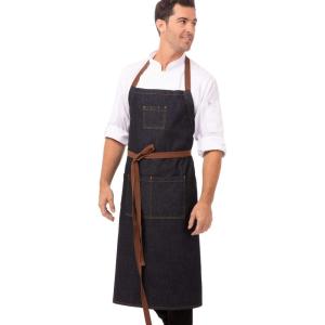 imageChef Works Unisex Memphis Chefs Bib ApronIndigo Blue