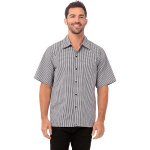imageChef Works Unisex Utility Cook ShirtBlack  White Check