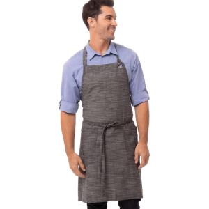 imageChef Works Unisex Corvallis Bib ApronBlack Steel Grey