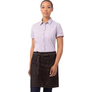 imageChef Works Unisex Corvallis Half Bistro ApronBlack Burgundy