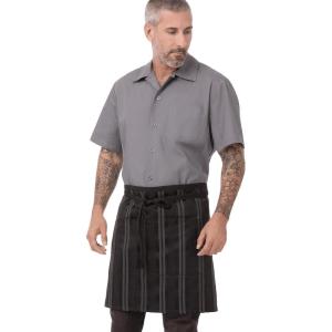 imageChef Works Unisex Presidio Half Bistro ApronBlack Gray