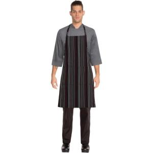 imageChef Works Unisex Striped Bib ApronBlk W Wht  Red