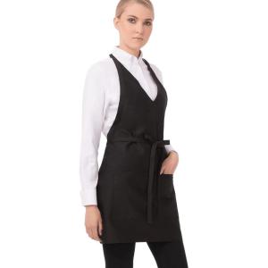 imageChef Works Unisex VNeck Tuxedo ApronBlack