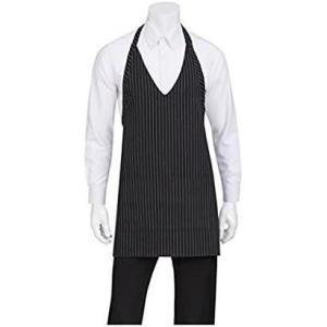 imageChef Works Unisex VNeck Tuxedo ApronBlack WWhite Pinstripe