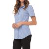 imageChef Works Womens Modern Gingham Short Sleeve Dress ShirtBlue