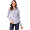 imageChef Works Womens Modern Gingham Long Sleeve Dress ShirtStrong Blue