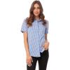 imageChef Works Womens Modern Gingham Short Sleeve Dress ShirtBlue