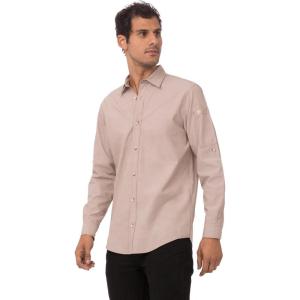 imageChef Works Mens Chambray ShirtEcru