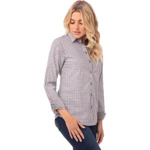 imageChef Works Womens Modern Gingham Long Sleeve Dress ShirtChocolate