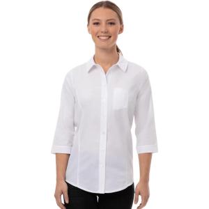 imageChef Works Womens Modern Oxford Classic ShirtWhite