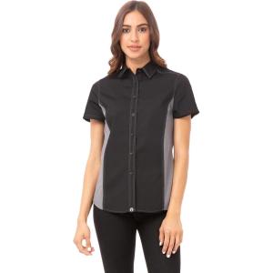 imageChef Works Womens Universal Cook ShirtBlack Grey Mesh