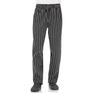 imageChef Works Mens Designer Baggy Chef PantsBlack W Chalk Stripe