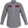 imageChef Works Custom Embroidered Mens Gingham Dress ShirtBlack  White Check