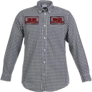 imageChef Works Custom Embroidered Mens Gingham Dress ShirtBlack  White Check